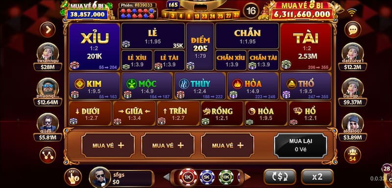 Đa dạng mức cược